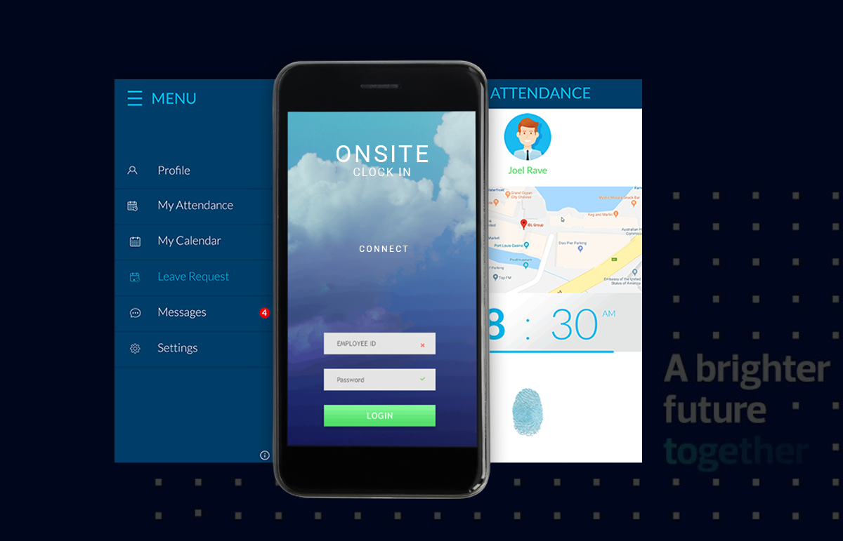 Mobile App: OnSite Clock In – UI Design