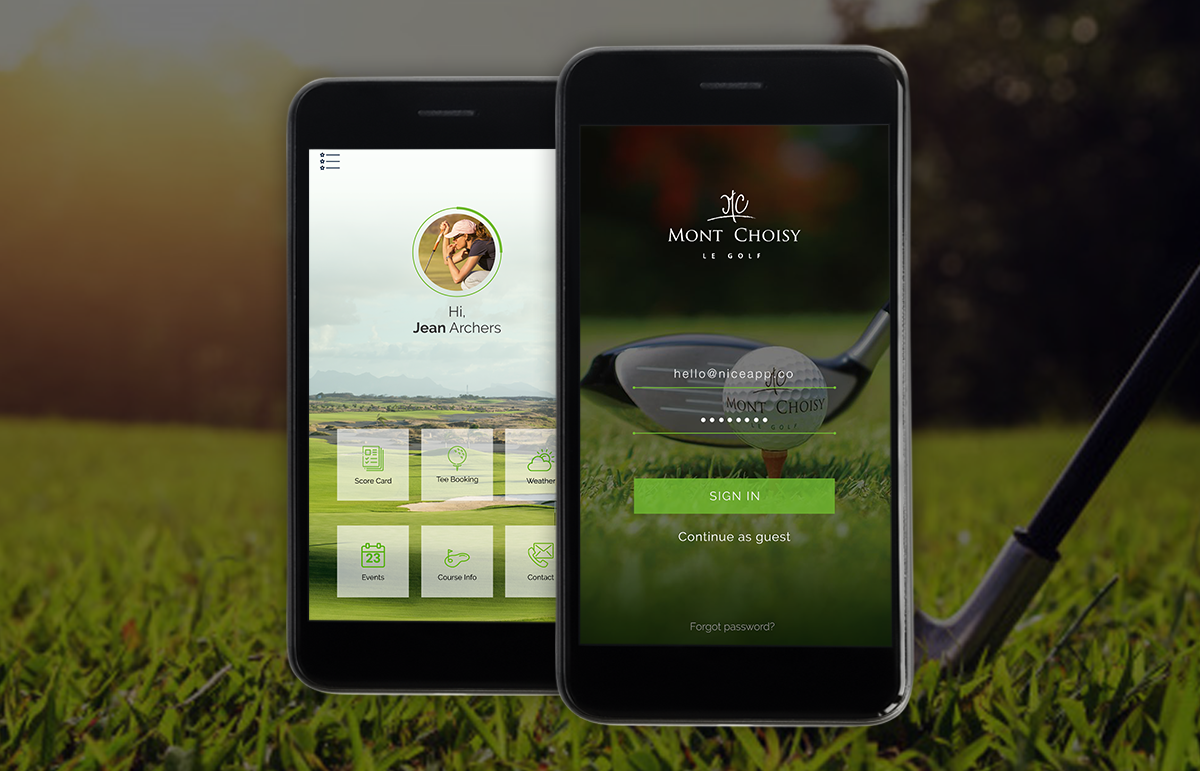Mobile App: Mont Choisy Golf – UI Design